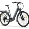 Vélo De Ville Electrique Moma Bikes Ebike-28 Shimano 7V Batterie 624Wh Gris Noir