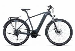 Vélo De Ville Électrique Cube Touring Hybrid One 400 Shimano Alivio 9V 400 Wh 700 Mm Gris Bleu 2022