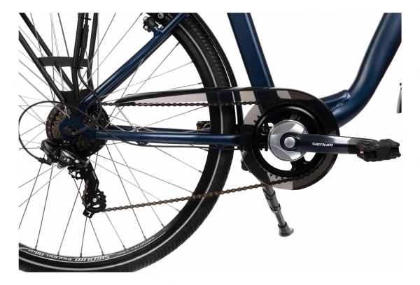 Vélo De Ville Électrique Mixte Bicyklet Claude Shimano Tourney 7V 500 Wh 700 Mm Bleu Nuit Mat Marron 4 Vélo De Ville Électrique Mixte Bicyklet Claude Shimano Tourney 7V 500 Wh 700 Mm Bleu Nuit Mat Marron – Image 2