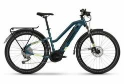 VTC Électrique Haibike Trekking 5 Trapez I500Wh Shimano Alivio M3100 9V Bleu / Jaune Canary 2022