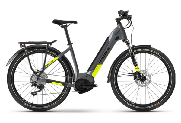 VTC Électrique Haibike Trekking 6 Lowstep I630Wh Shimano Deore 10V Gris / Jaune Mat 2022 3 VTC Électrique Haibike Trekking 6 Lowstep I630Wh Shimano Deore 10V Gris / Jaune Mat 2022